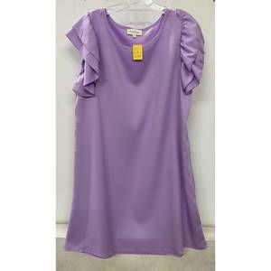 NEW BEANSTONES women's ruffle sleeves dress in light purple